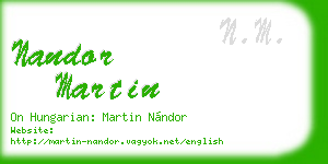 nandor martin business card